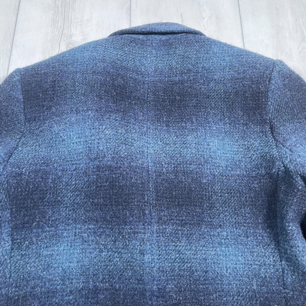 Eddie Bauer Women's Blue Plaid Two Butlton Wool Blazer Size M Vintage 90s - Picture 6 of 13